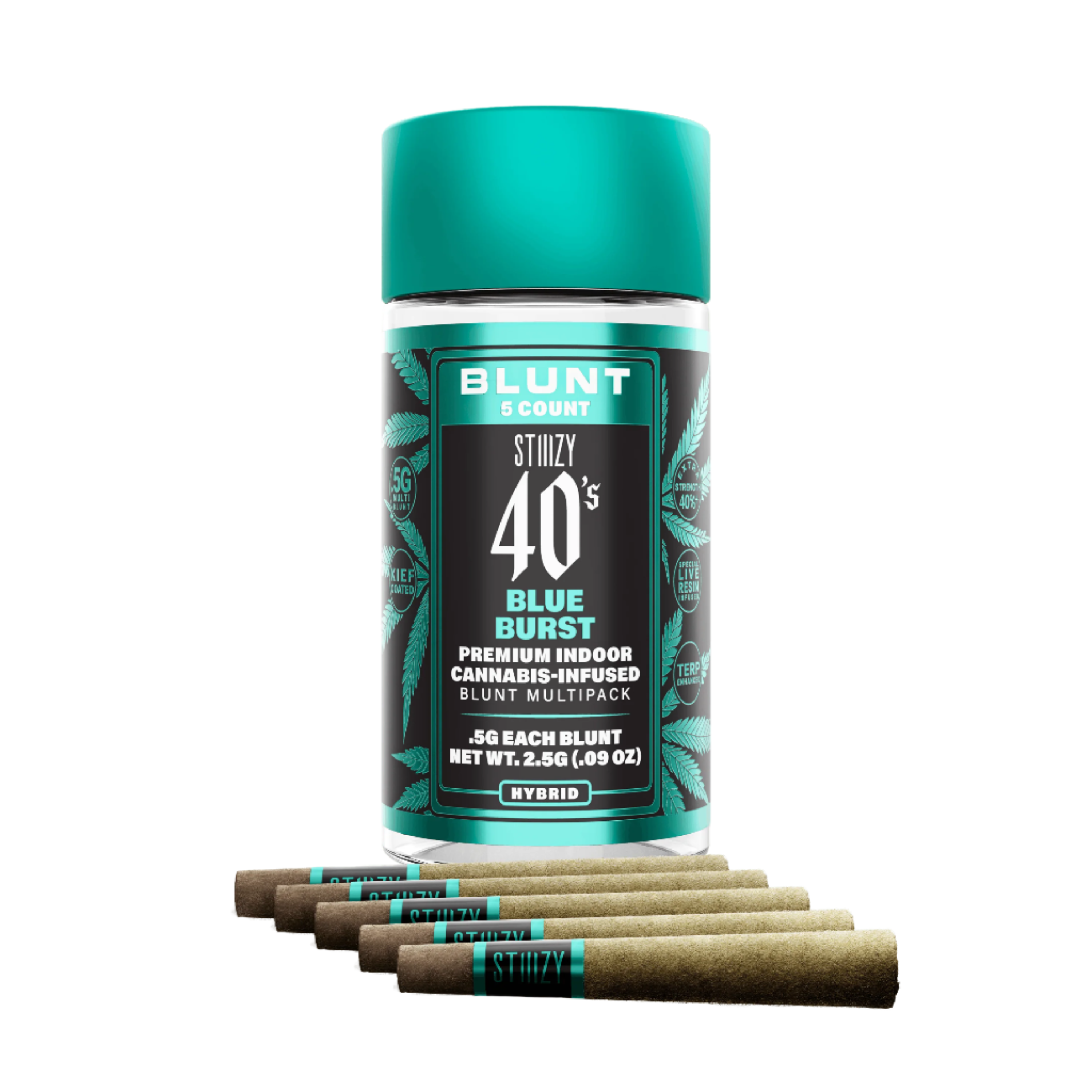 BLUE BURST - .5G 40's Infused Mini Blunt 5 Pack	 (STIIIZY)