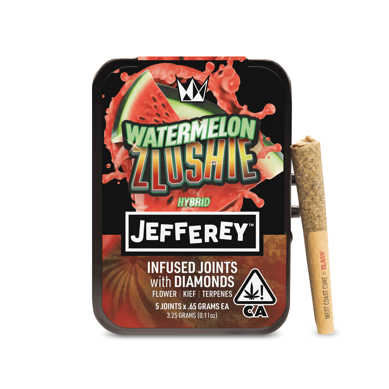 Watermelon Zlushie - Jefferey Infused Joint .65g 5 Pack (West Coast Cure)