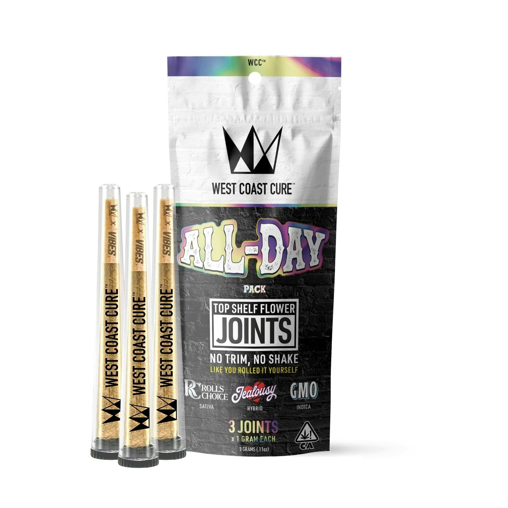 All Day Pack - Top Shelf CUREjoint Variety Pack 3 x 1G (West Coast Cure)