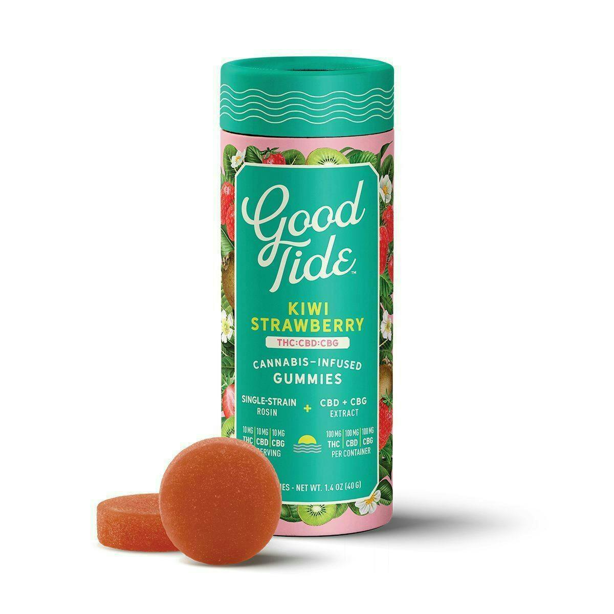 Kiwi Strawberry Solventless Hash Rosin Refreshing Gummies (Good Tide)