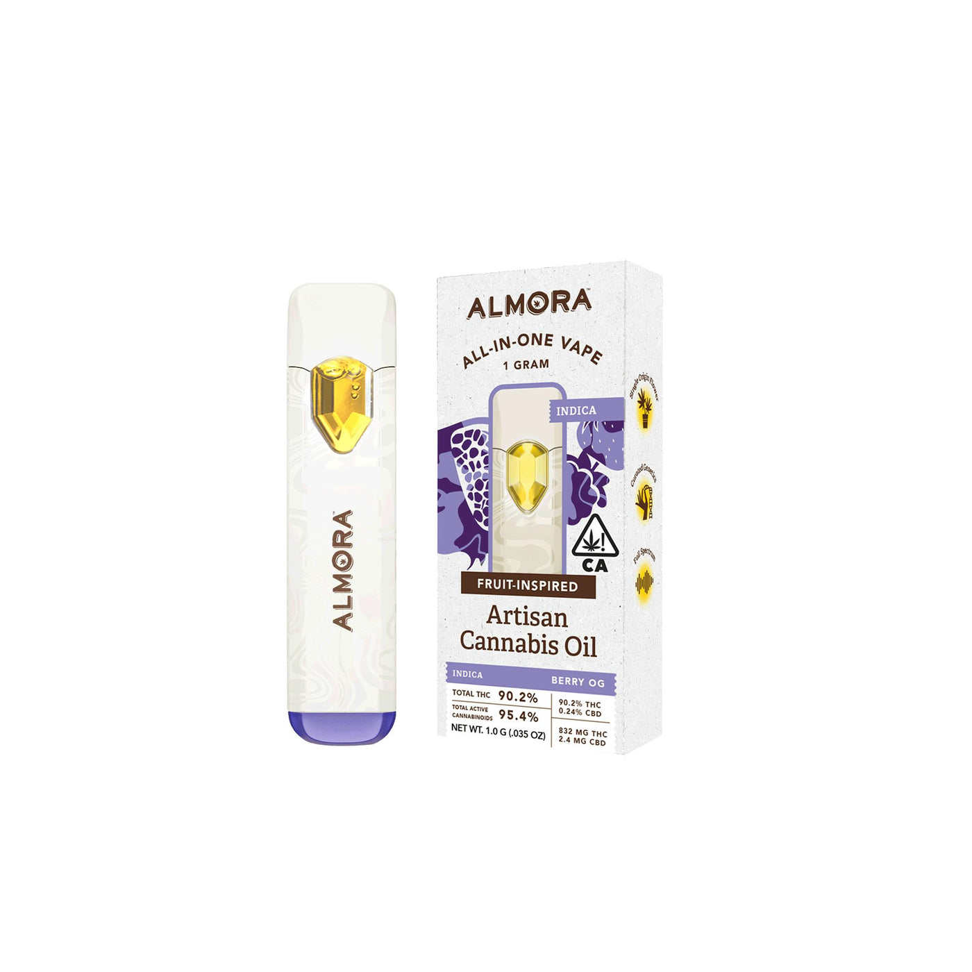 Grape Ape Fruit Live Resin All-In-One Vape 1g (Almora)