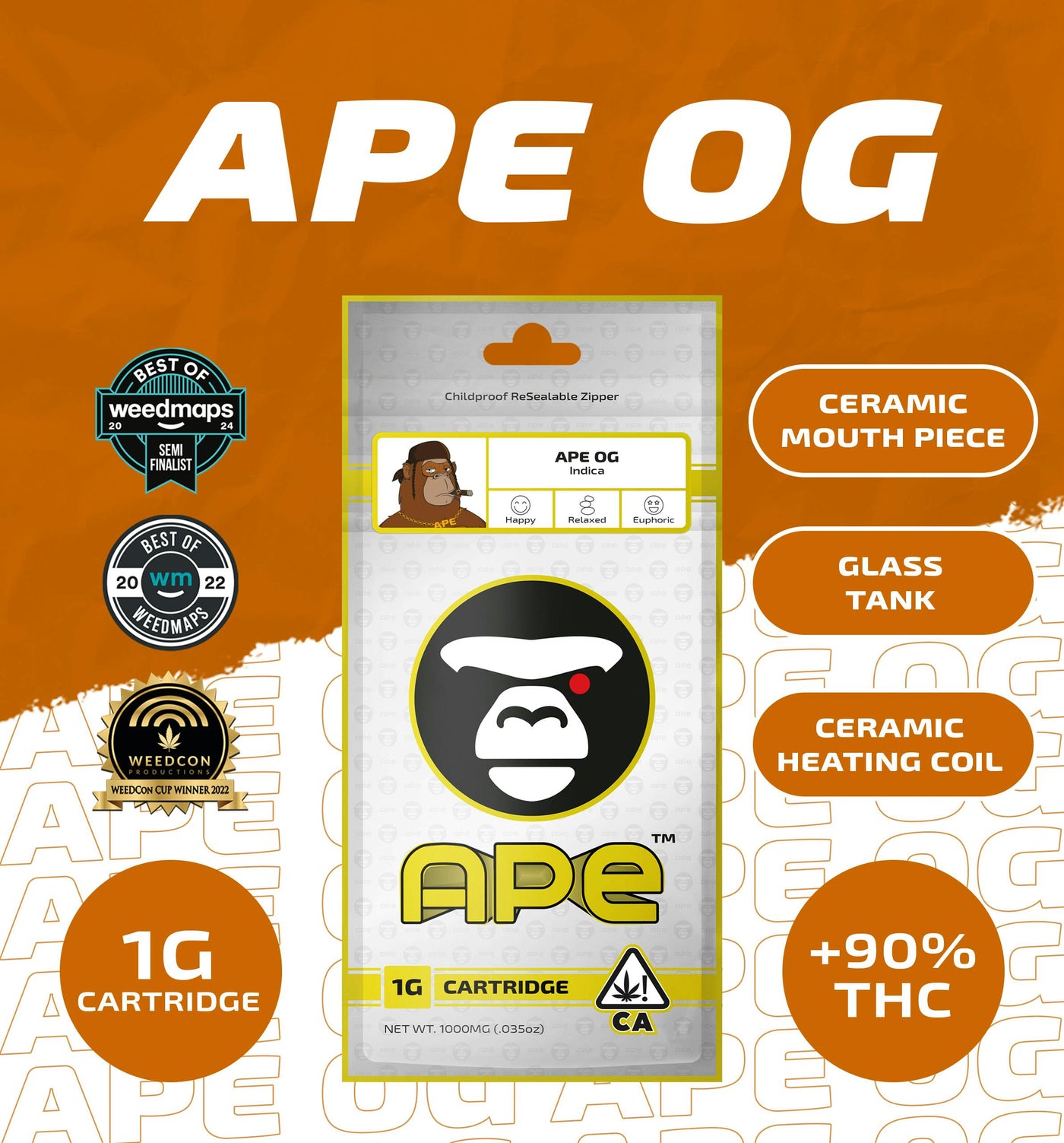 Ape OG Sauce Cart 1g (APE Premium Cannabis Corp)