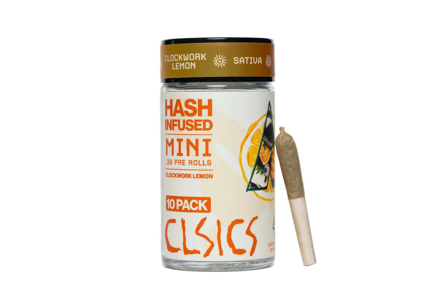 Clockwork Lemon Hash Infused Pre Rolls 10pk .3g (CLSICS Rosin & Rosin Infused Pre Rolls)