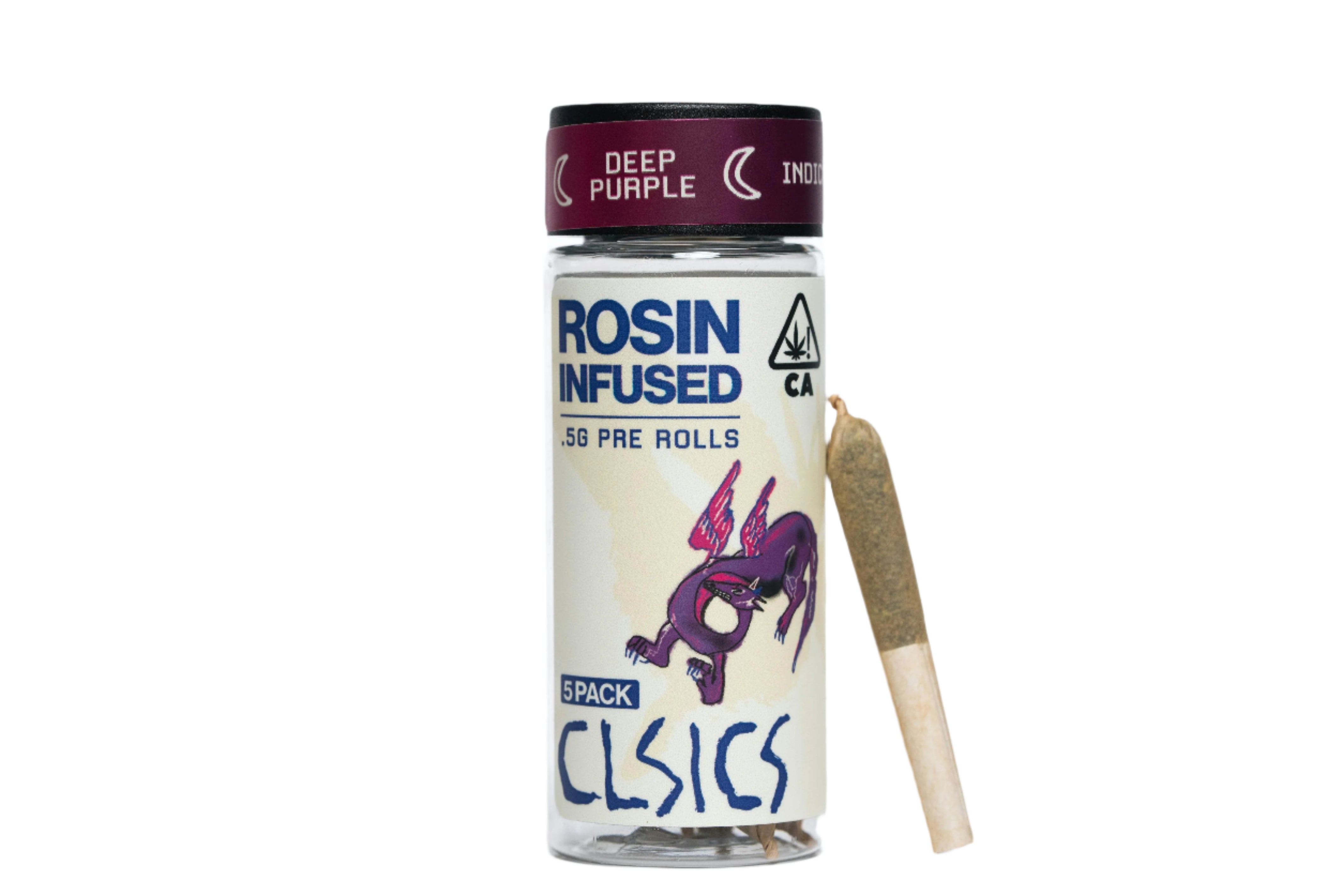 Deep Purple Rosin Infused Pre Rolls 5pk 2.5g (CLSICS Rosin & Rosin Infused Pre Rolls)