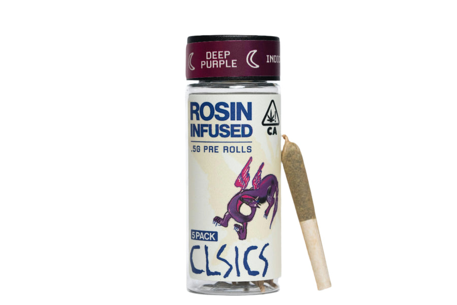 Deep Purple Rosin Infused Pre Rolls 5pk 2.5g (CLSICS Rosin & Rosin Infused Pre Rolls)