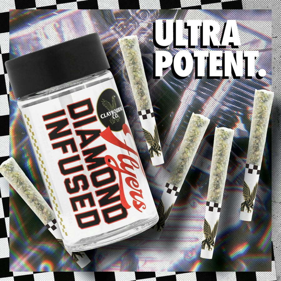 Durban Poison Diamond Infused Flyers Pre-Rolls 5pk 2.5g (Claybourne Co.)