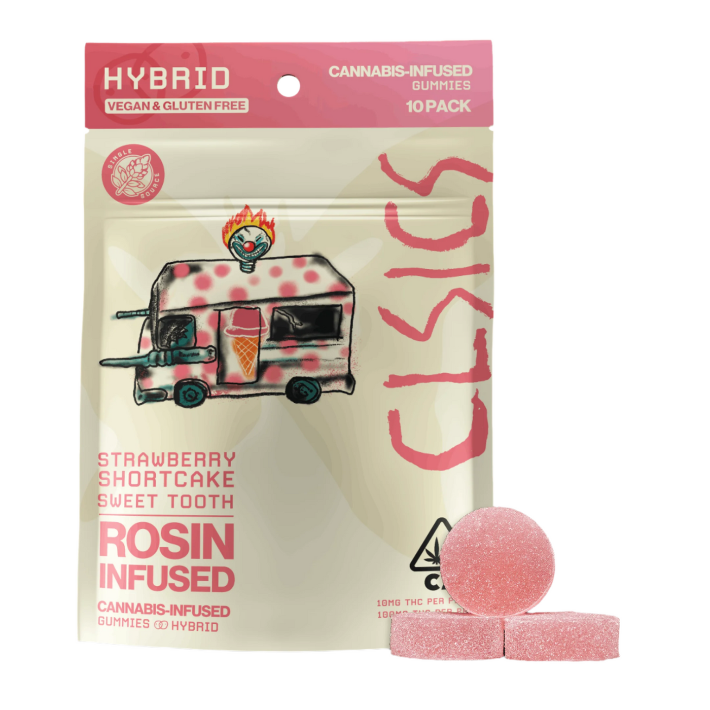 Strawberry Shortcake Sweet Tooth Live Rosin Infused Gummies 10Pk (CLSICS Rosin & Rosin Infused Pre Rolls)