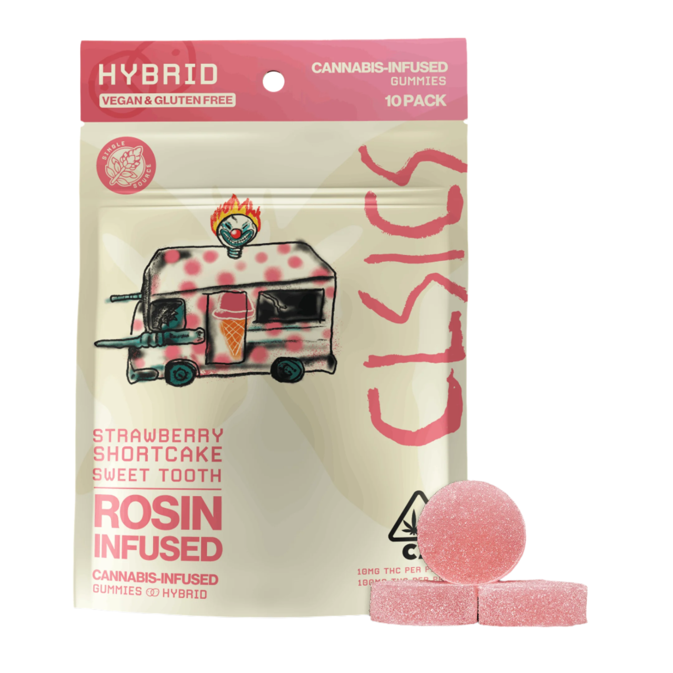 Strawberry Shortcake Sweet Tooth Live Rosin Infused Gummies 10Pk (CLSICS Rosin & Rosin Infused Pre Rolls)