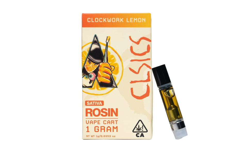 Clockwork Lemon Live Rosin Vape Cartridge 1g (CLSICS Rosin & Rosin Infused Pre Rolls)