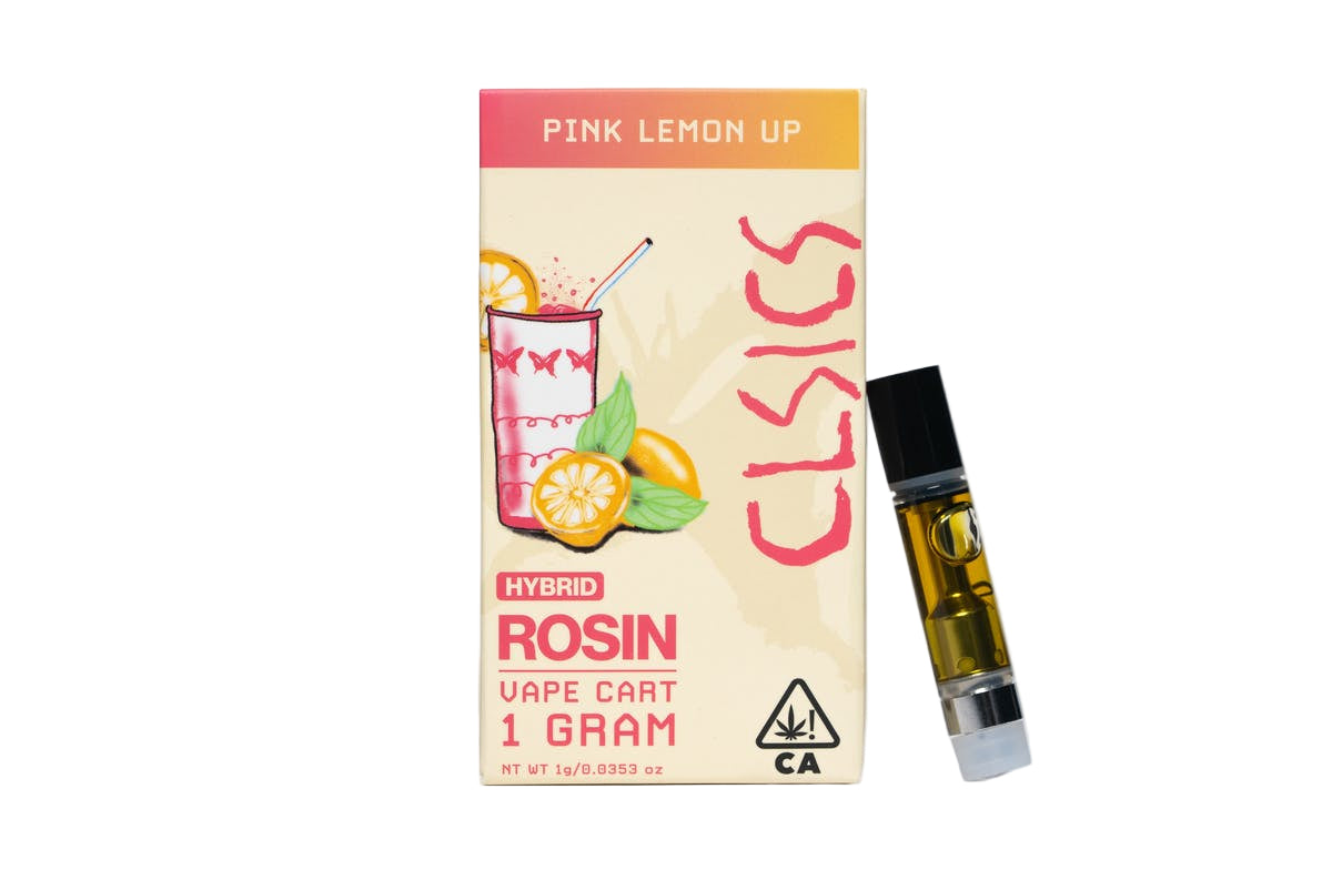 Pink Lemon Up Live Rosin Vape Cartridge 1g (CLSICS Rosin & Rosin Infused Pre Rolls)