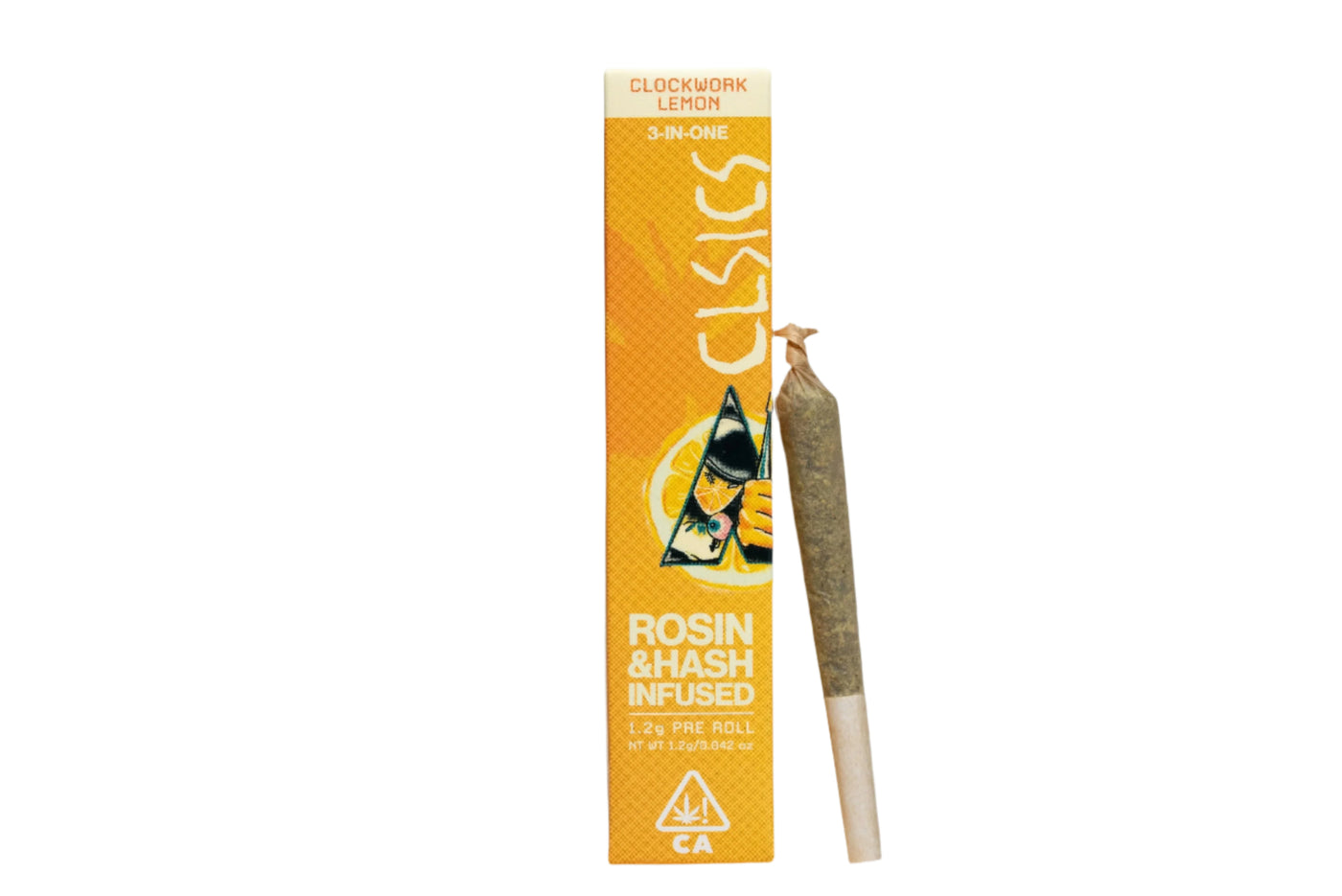 Clockwork Lemon TRIFECTA Hash/Rosin/Flower Pre Roll 1.2g (CLSICS Rosin & Rosin Infused Pre Rolls)