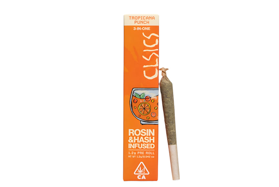 Tropicana Punch TRIFECTA Hash/Rosin/Flower Pre Roll 1.2g (CLSICS Rosin & Rosin Infused Pre Rolls)