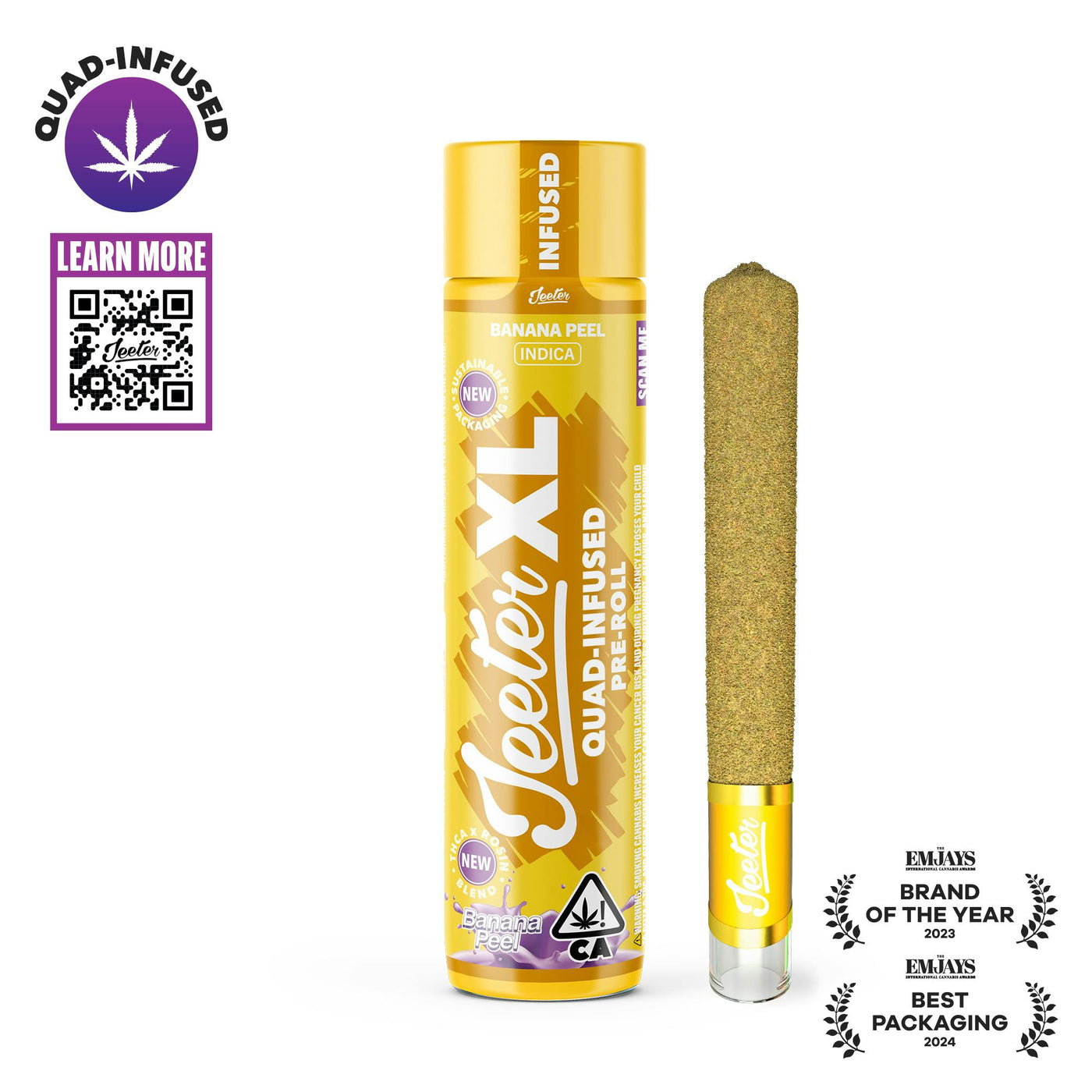 Banana Peel XL Quad-Infused Jeeter Joint 2g (Jeeter)