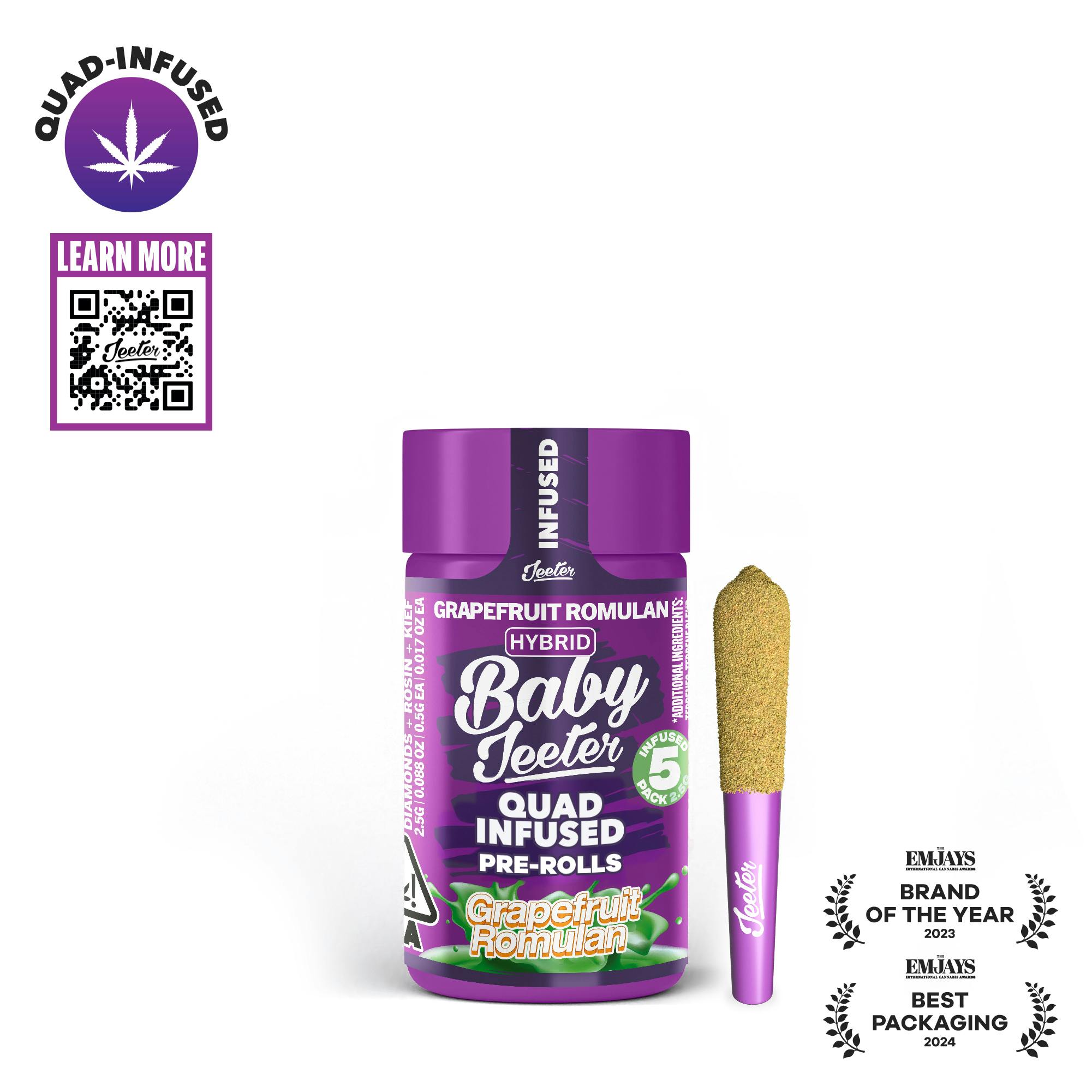 Grapefruit Romulan Quad-Infused Baby Jeeter 5pk 2.5g (Jeeter)