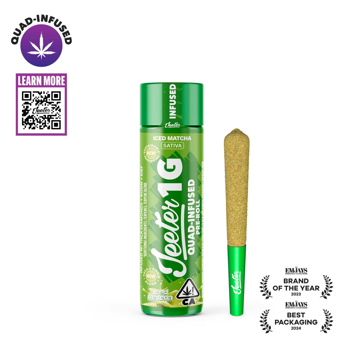Iced Matcha Quad-Infused Joint 1g (Jeeter)