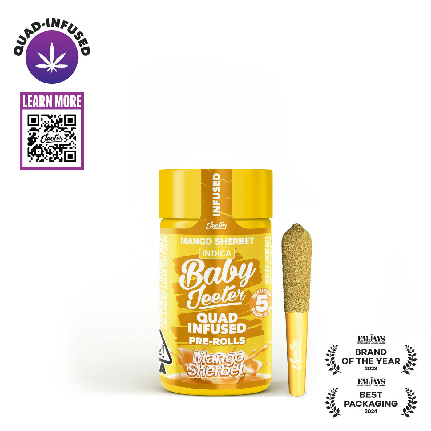 Mango Sherbet Quad-Infused Baby Jeeter 5pk (Jeeter)