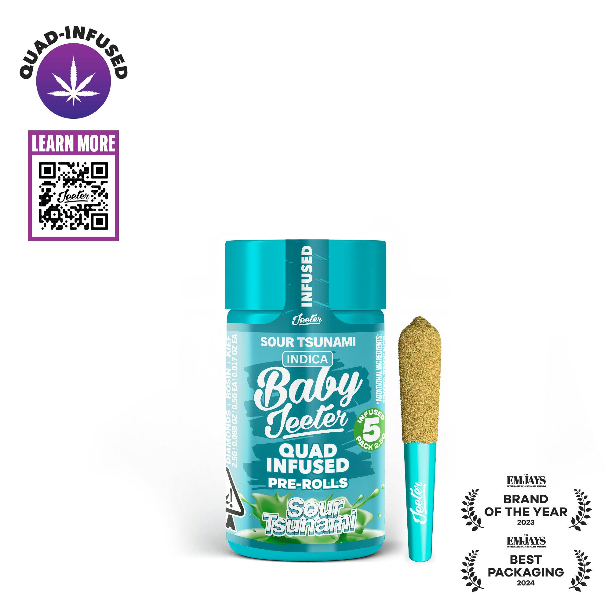 Sour Tsunami Quad-Infused Baby Jeeter 5pk 2.5g (Jeeter)