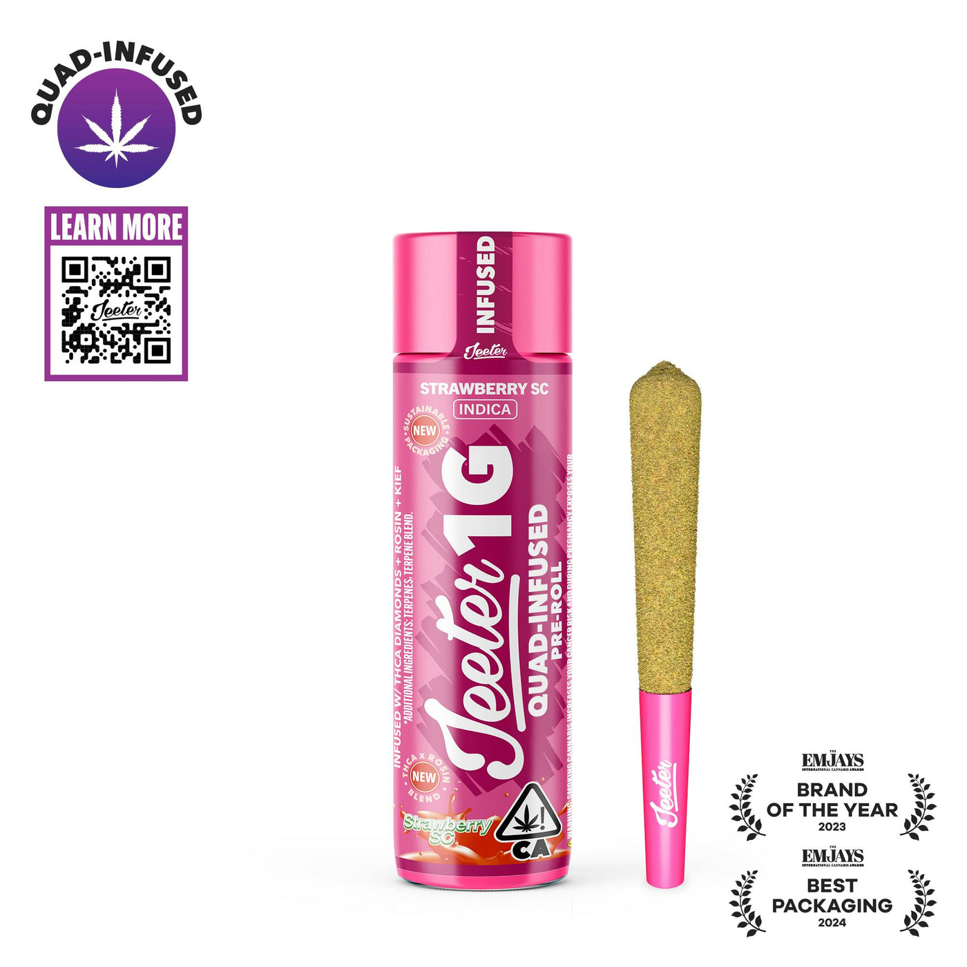 Strawberry SC Quad-Infused Jeeter Joint 1g (Jeeter)