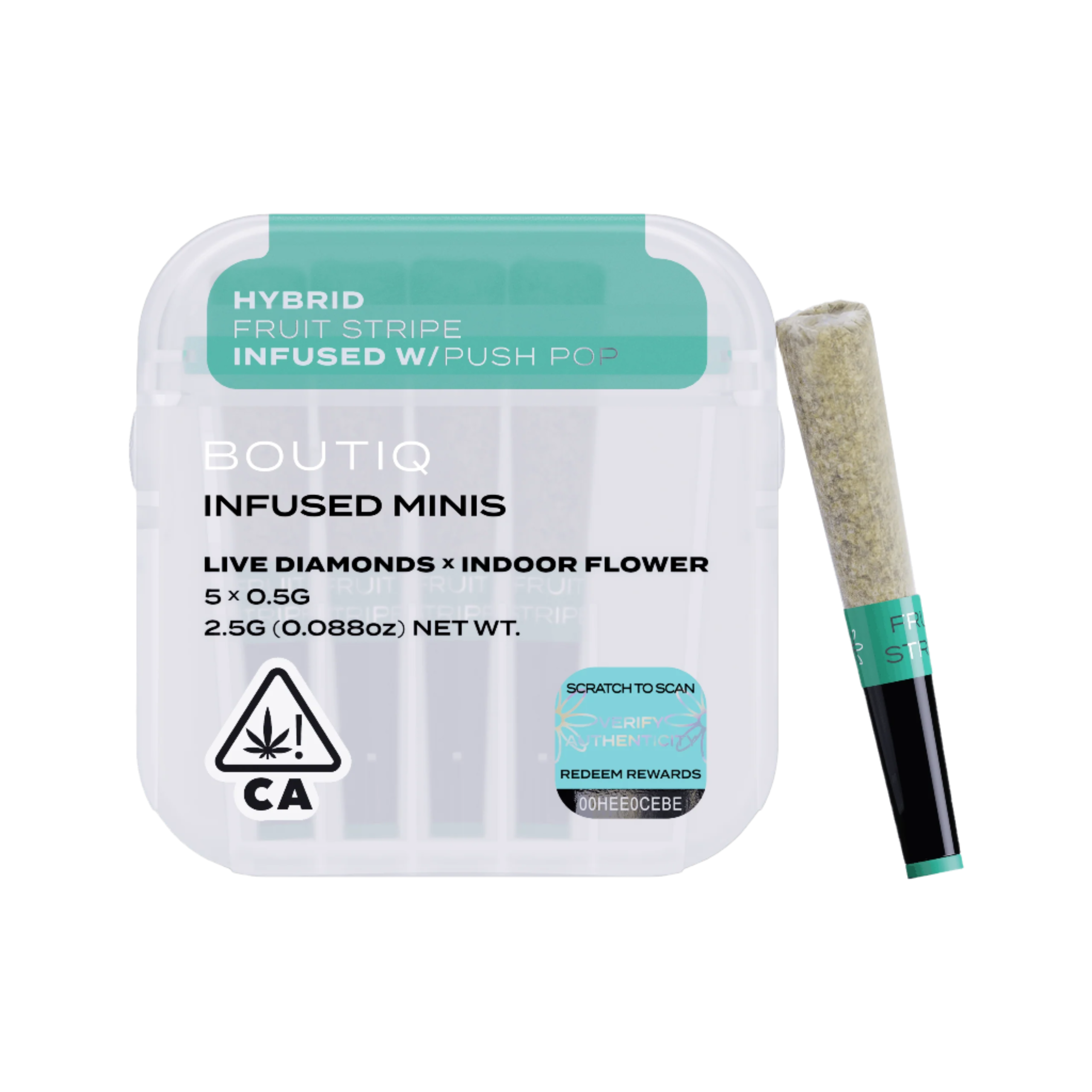 Fruit Stripe x Push Pop Live Diamond Infused Pre Rolls 5pk (Boutiq)