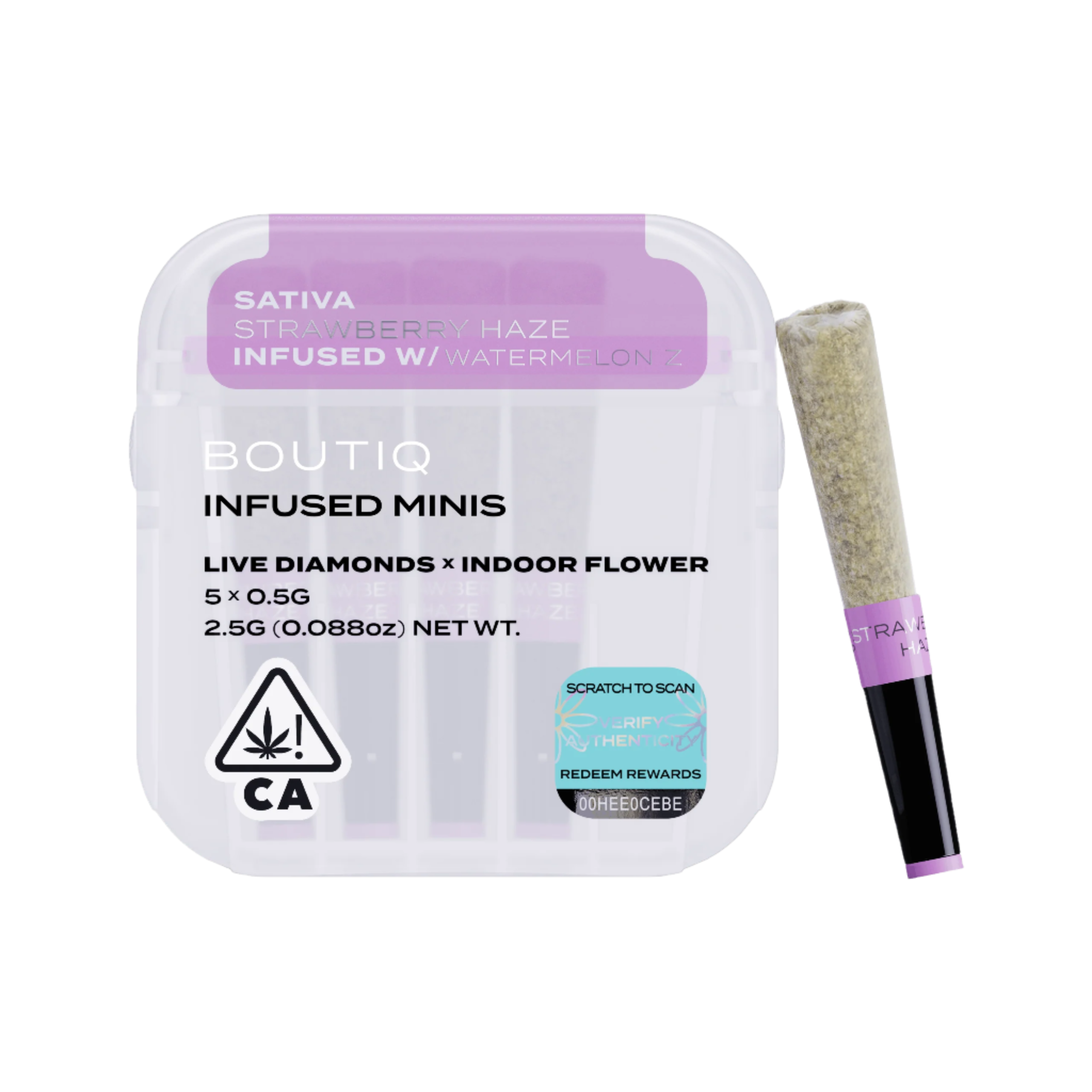 Strawberry Haze x Watermelon-Z Live Diamond Infused Pre Rolls 5pk (Boutiq)