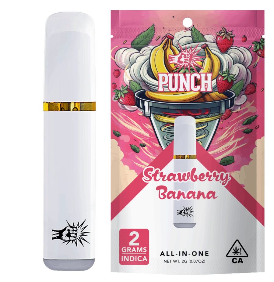 Strawberry Banana Indica Distillate All in One Vape 2g (Punch Edibles & Extracts)