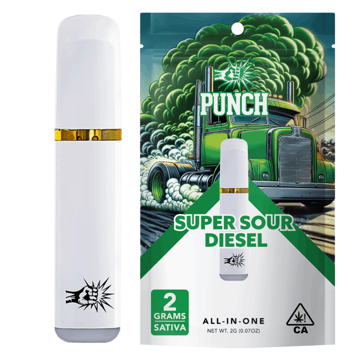 Super Sour Diesel Sativa Distillate All in One Vape 2g (Punch Edibles & Extracts)