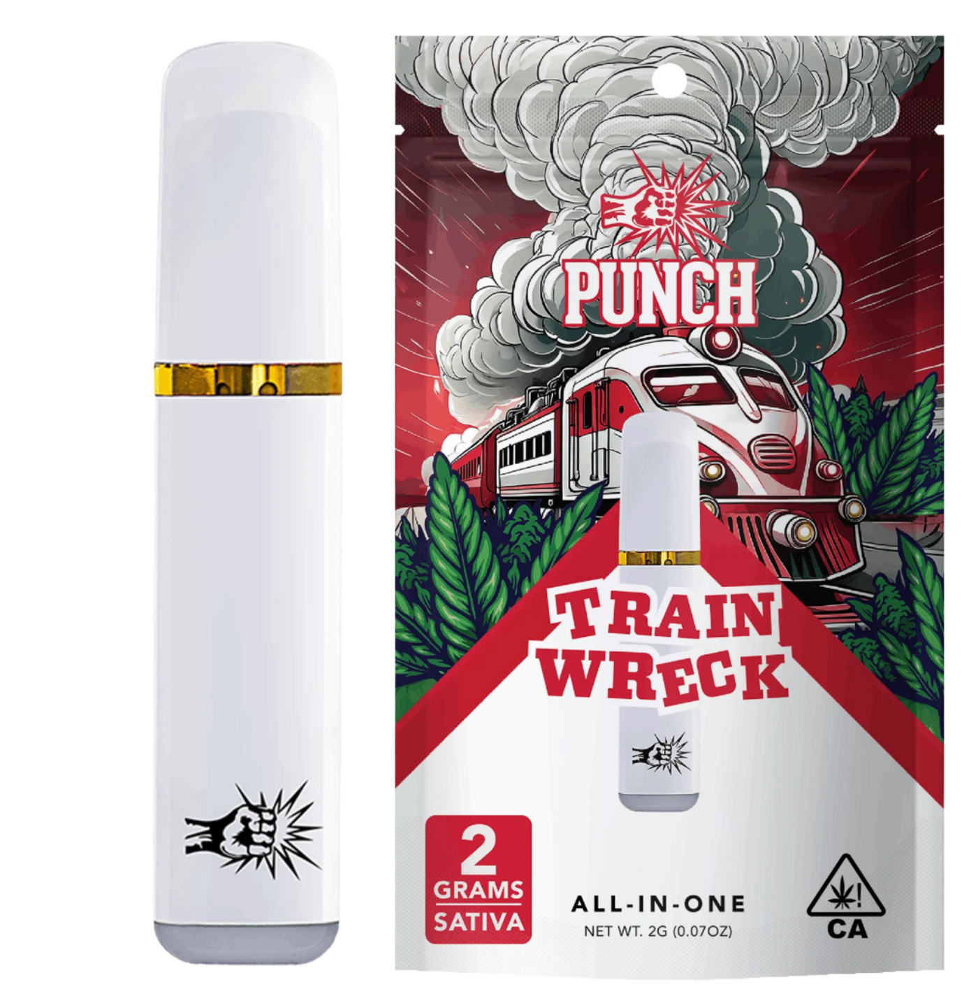 Trainwreck Sativa Distillate All in One Vape 2g (Punch Edibles & Extracts)