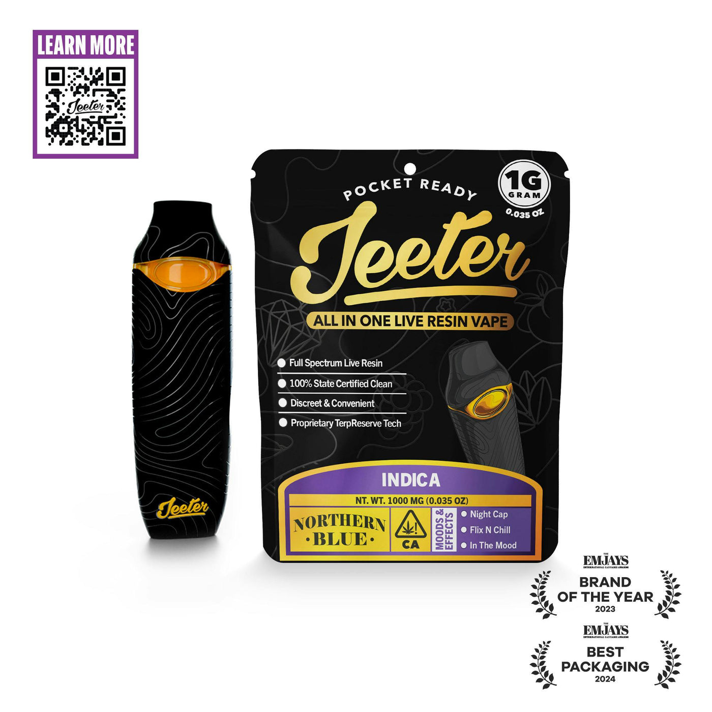 Master Kush All In One Live Resin Vape 1g (Jeeter)