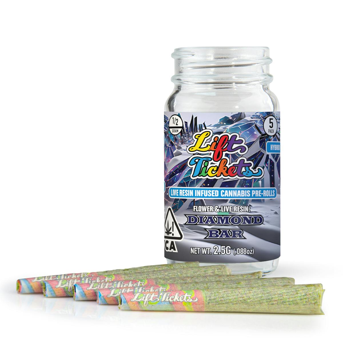 Diamond Bar Infused Pre-Roll 5pk 2.5g (Lift Tickets)