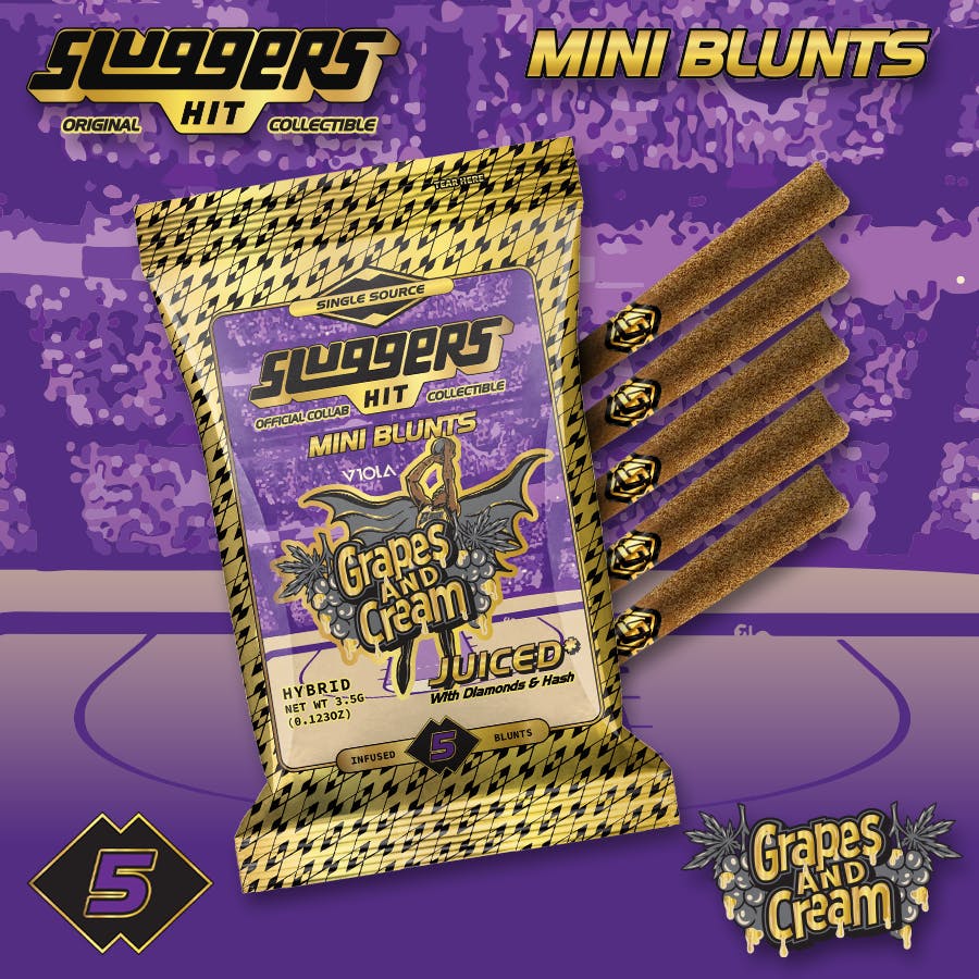 Grapes and Cream Hybrid Infused Mini Blunts 3.5g 5pk (Sluggers)