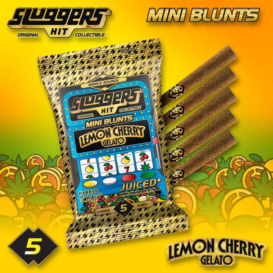 Lemon Cherry Gelato Hybrid Infused Mini Blunts 5pk 3.5g (Sluggers)