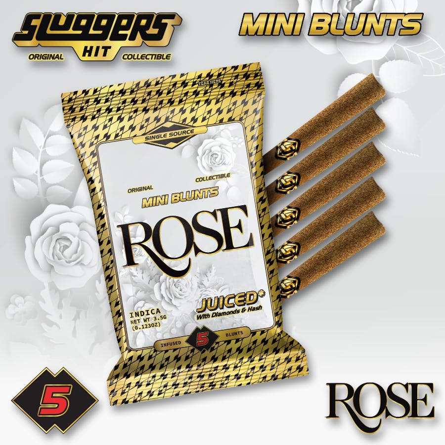 Rose Indica Infused Mini Blunts 5pk 3.5g (Sluggers)
