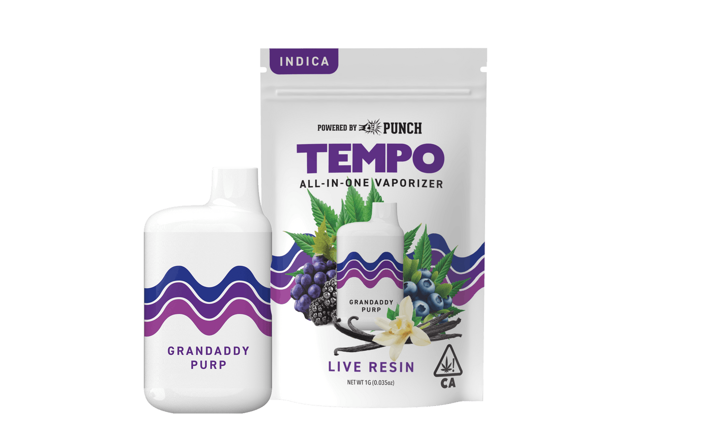 Granddaddy Purple Indica Live Resin Disposable 1g (Tempo)