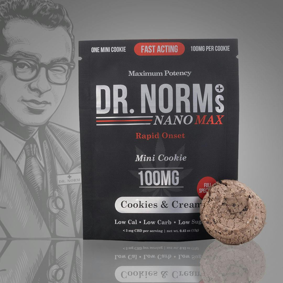 Cookies & Cream Fast-Acting Nano MAX Cookie 1pc 100mg THC (Dr. Norm's)