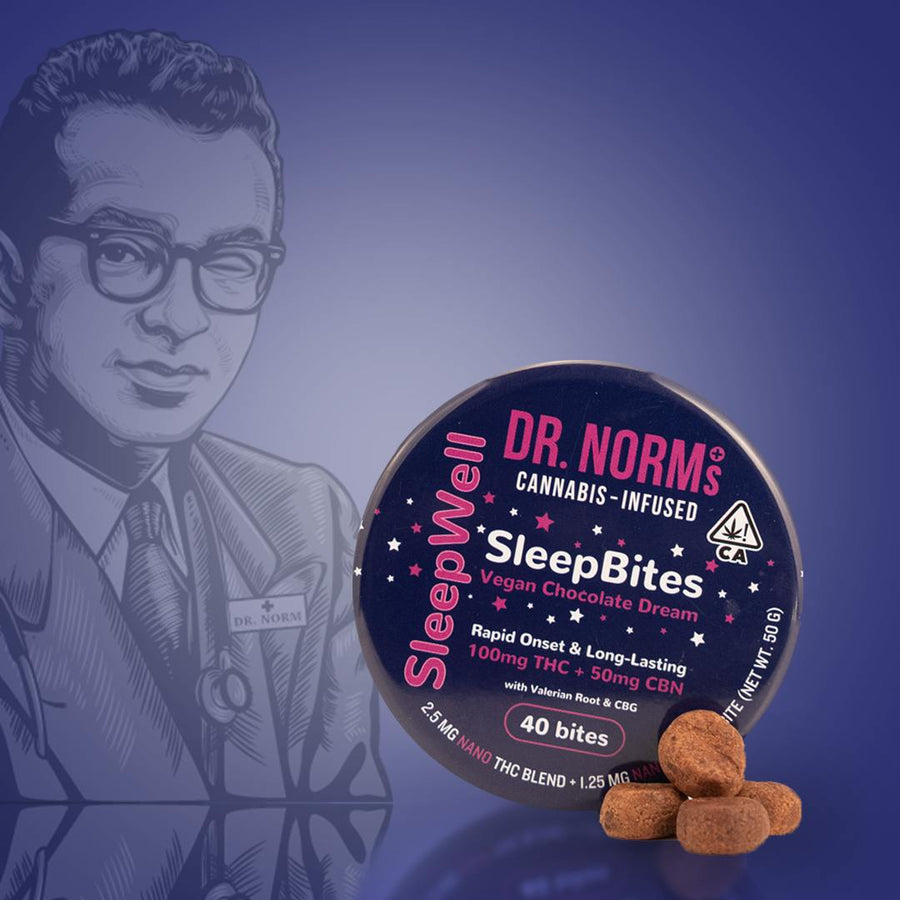 Sleep Bites SleepWell Fast-Acting Chocolate Brownie 40pk 100THC:50CBN (Dr. Norm's)