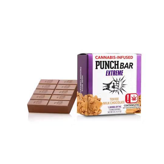 Toffee Milk Chocolate PunchBar 1000mg THC (Punch Edibles & Extracts)