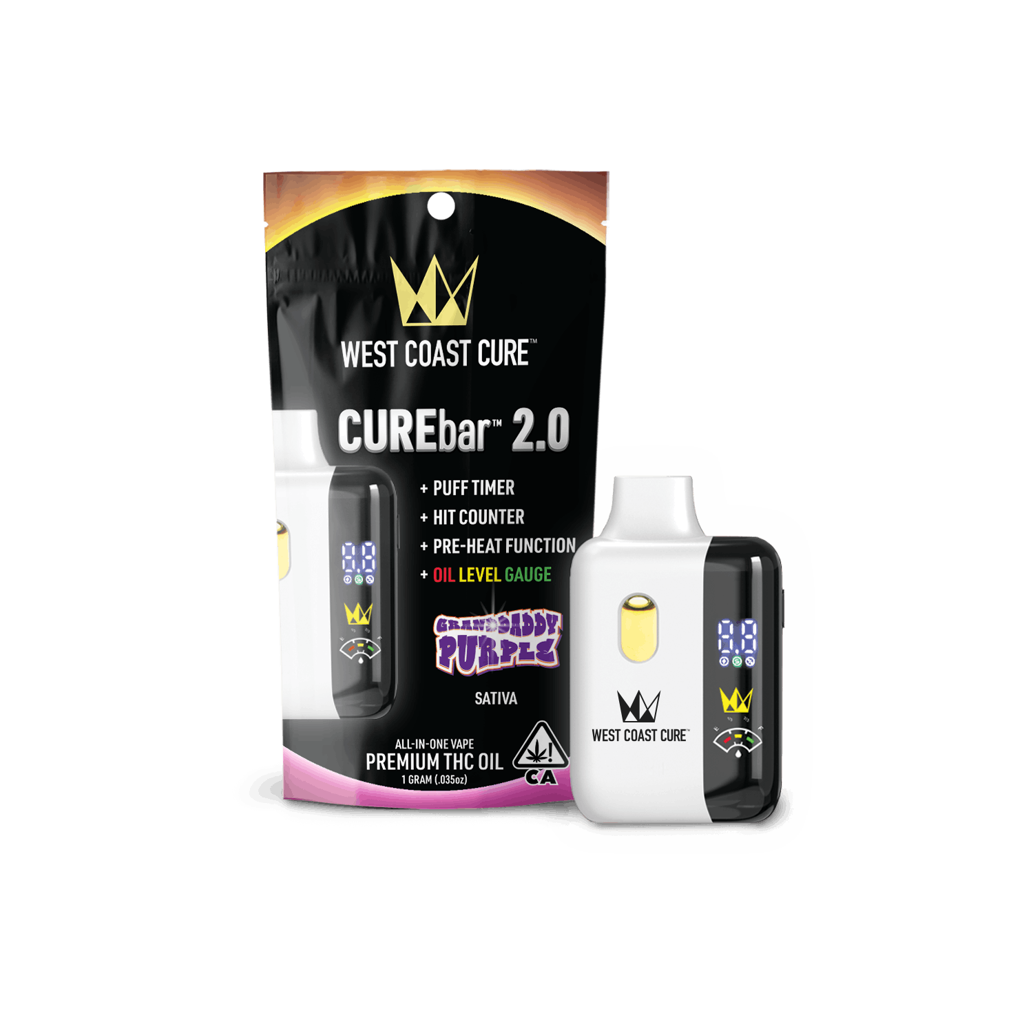 Granddaddy Purple - 1G AIO CUREbar 2.0 (West Coast Cure)