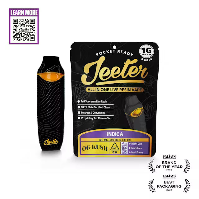 OG Kush All In One Live Resin Vape 1g (Jeeter)