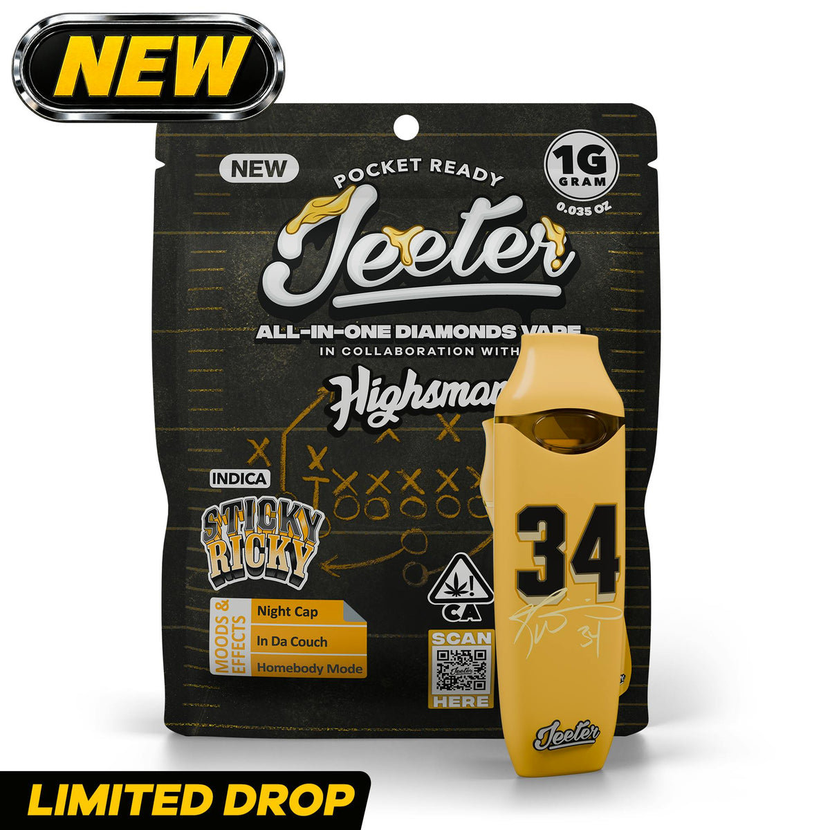 Sticky Ricky All In One Diamonds Vape 1g (Jeeter)