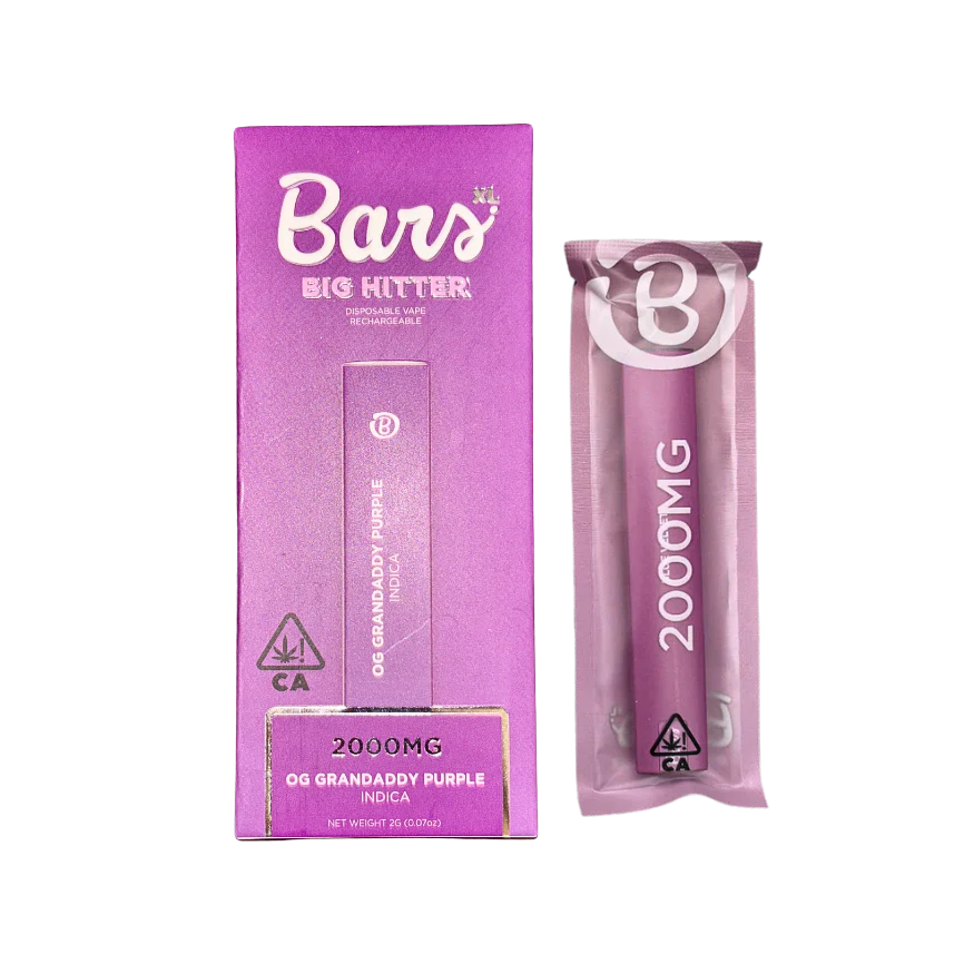 BARS XL DISPOSABLE- OG GRANDADDY PURPLE- 2G (INCIDCA)