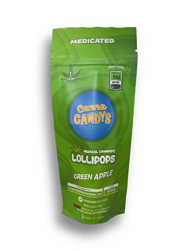 Green Apple Lollipop 300mg THC (Canna Candys)