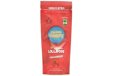 Strawberry Lollipop 300mg THC (Canna Candys)