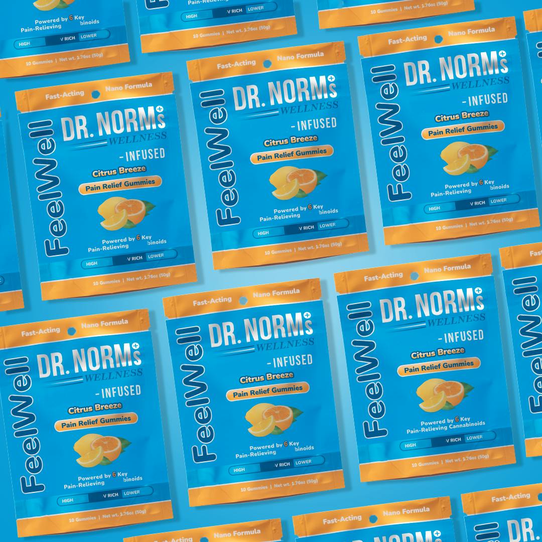 Citrus Breeze FeelWell Fast-Acting Pain Relief Gummies 10pk 100mg THC (Dr. Norm's)