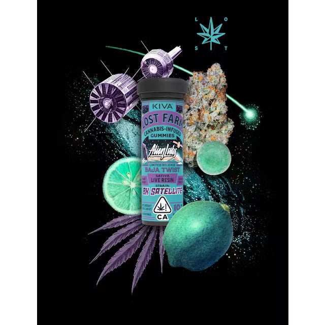 Lost Farm x Alien Labs BK Satellite x Baja Twist Live Resin Gummies 100MG [10pk]