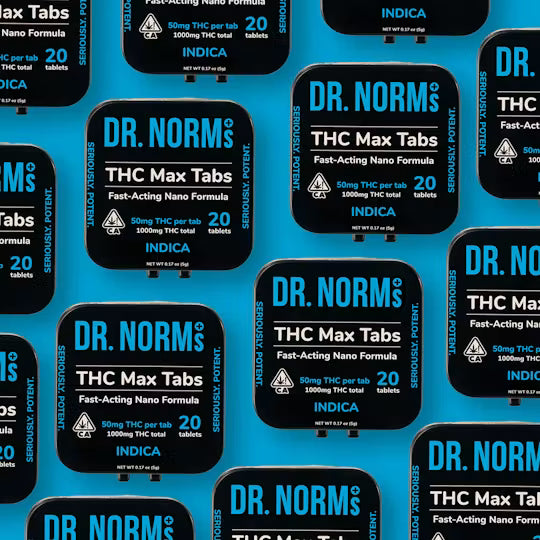THC Indica MAX Tablets 20pk 1000mg THC (Dr. Norm's)