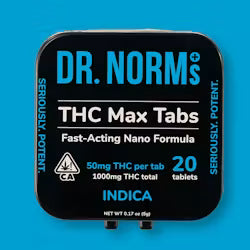 THC Indica MAX Tablets 20pk 1000mg THC (Dr. Norm's)