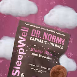 Mini Sleep Brownie SleepWell Fast-Acting Sleep Gummies 10pk 100THC:50CBN (Dr. Norm's)