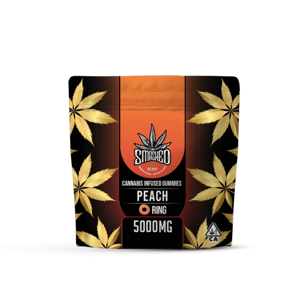 Peach Rings Cannabis Infused Gummies 20pk 5000mg THC (Smashed)