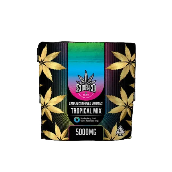 Tropical Mix Cannabis Infused Gummies 20pk 5000mg THC (Smashed)
