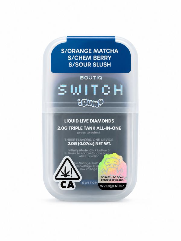 Orange Matcha X Chem Berry X Sour Slash Switch V5 Triple Tank Liquid Live Diamonds Disposable 2g (Boutiq)